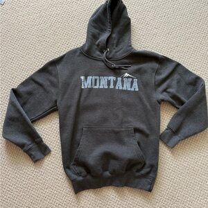 Montana Graphic Hoodie - charcoal gray M